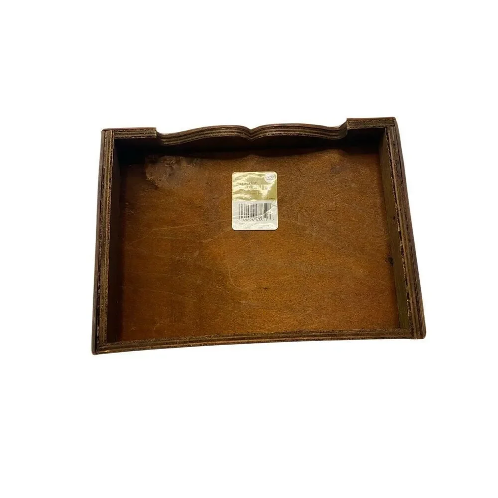 Interior Accents Vintage Asian Wooden Storage Treasure Chest Brown Bamboo Brass